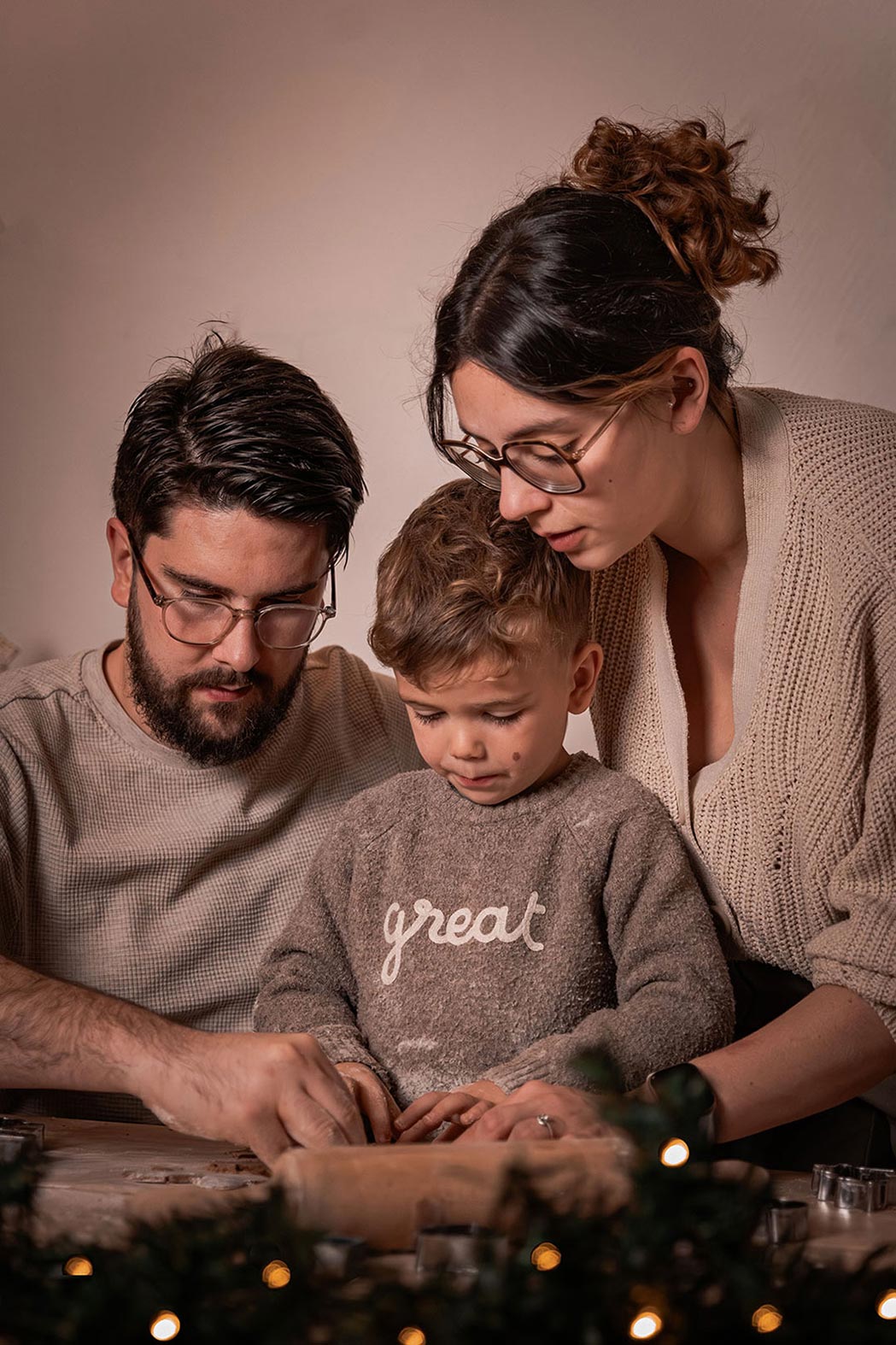 photo de famille lifestyle à noel